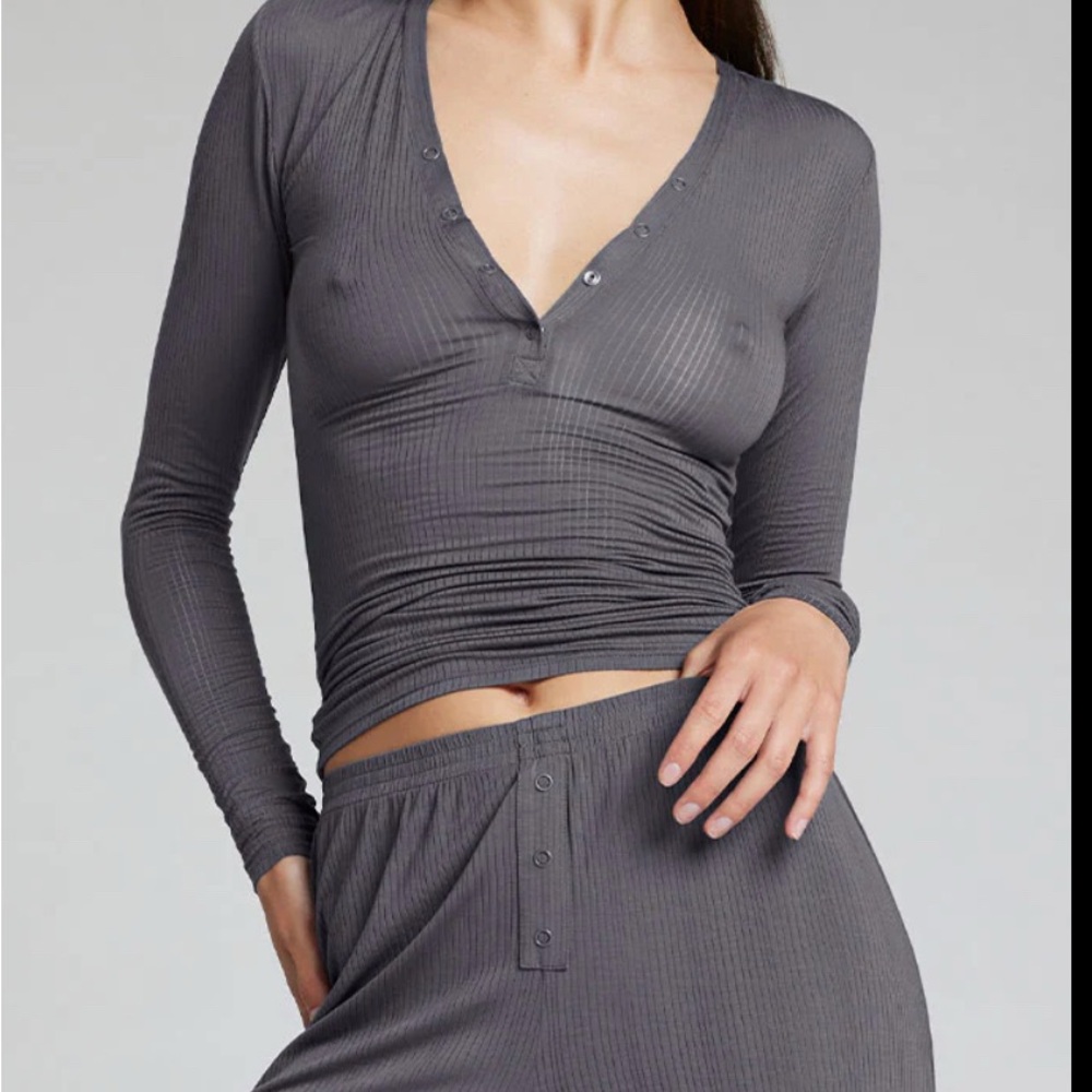 Negative Underwear Whipped Henley in Graphite